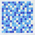 Мозаичная плитка Голубая стеклянная мозаика для плавательного бассейна Строительные материалы